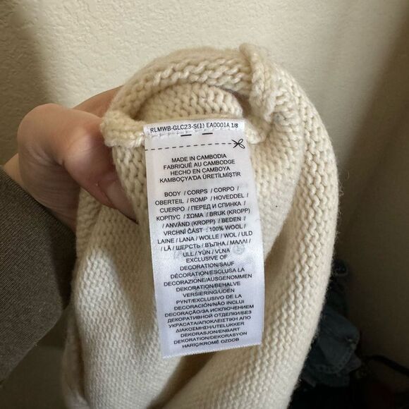 Polo Ralph Lauren Paralympics USA Wool Knit Sweater Sz XXL Colorblock Blue Cream - Picture 9 of 9